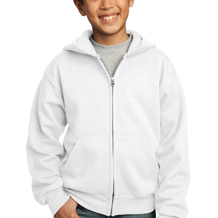 Port & Company ®  - Youth Core Fleece Full-Zip Hooded Sweatshirt.  PC90YZH