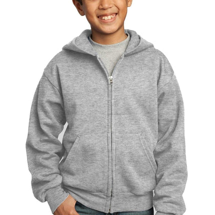 Port & Company ®  - Youth Core Fleece Full-Zip Hooded Sweatshirt.  PC90YZH