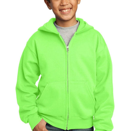 Port & Company ®  - Youth Core Fleece Full-Zip Hooded Sweatshirt.  PC90YZH