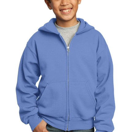 Port & Company ®  - Youth Core Fleece Full-Zip Hooded Sweatshirt.  PC90YZH