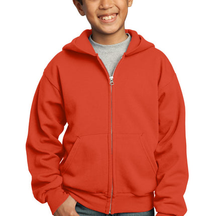 Port & Company ®  - Youth Core Fleece Full-Zip Hooded Sweatshirt.  PC90YZH