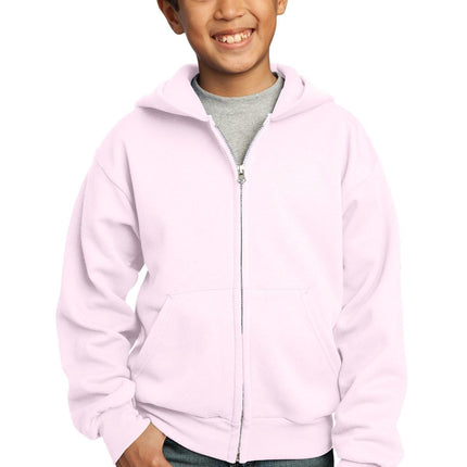 Port & Company ®  - Youth Core Fleece Full-Zip Hooded Sweatshirt.  PC90YZH