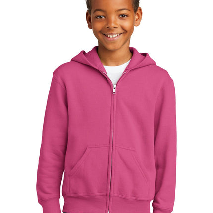 Port & Company ®  - Youth Core Fleece Full-Zip Hooded Sweatshirt.  PC90YZH