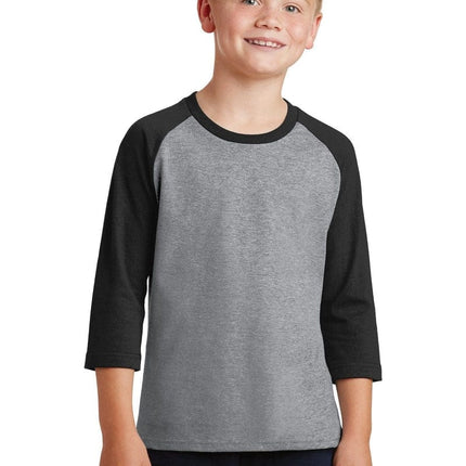 Port & Company ®  Youth Core Blend 3/4-Sleeve Raglan Tee. PC55YRS