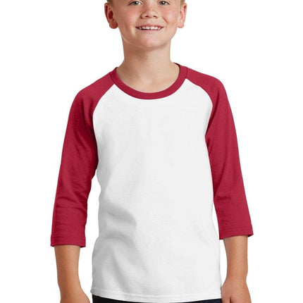 Port & Company ®  Youth Core Blend 3/4-Sleeve Raglan Tee. PC55YRS