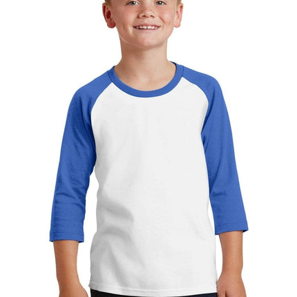 Port & Company ®  Youth Core Blend 3/4-Sleeve Raglan Tee. PC55YRS