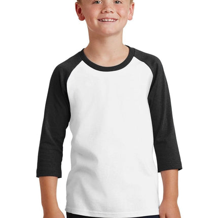 Port & Company ®  Youth Core Blend 3/4-Sleeve Raglan Tee. PC55YRS