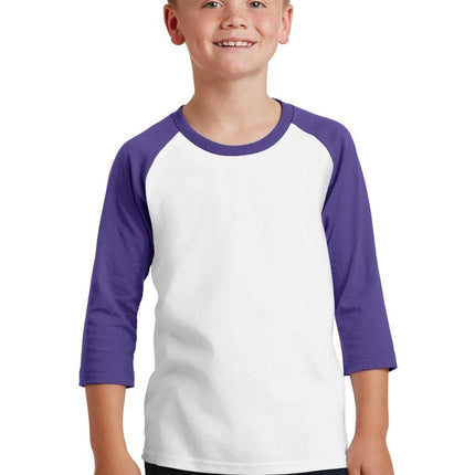 Port & Company ®  Youth Core Blend 3/4-Sleeve Raglan Tee. PC55YRS