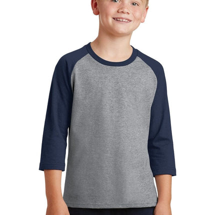 Port & Company ®  Youth Core Blend 3/4-Sleeve Raglan Tee. PC55YRS