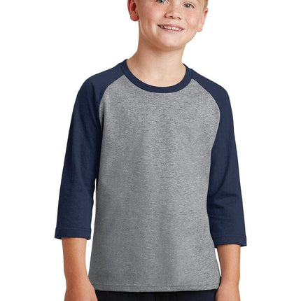 Port & Company ®  Youth Core Blend 3/4-Sleeve Raglan Tee. PC55YRS