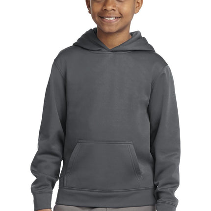 Sport-Tek YST244: Youth Sport-Wick Fleece Hooded Pullover