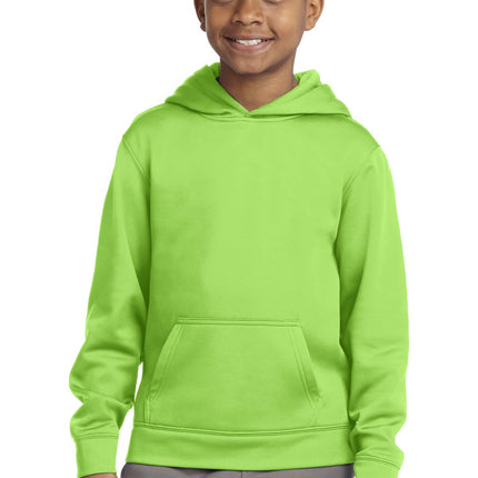 Sport-Tek YST244: Youth Sport-Wick Fleece Hooded Pullover
