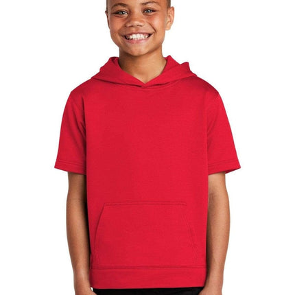Sport-Tek YST251: Youth Sport-Wick Fleece Short Sleeve Hooded Pullover