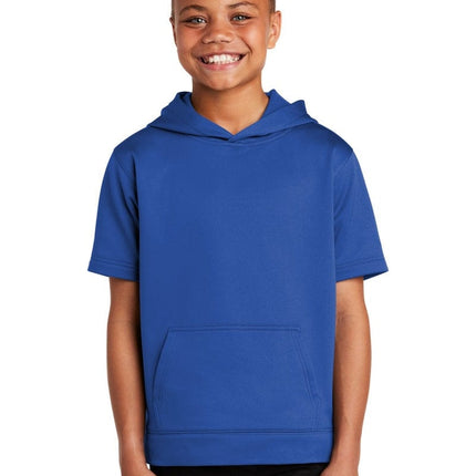 Sport-Tek YST251: Youth Sport-Wick Fleece Short Sleeve Hooded Pullover