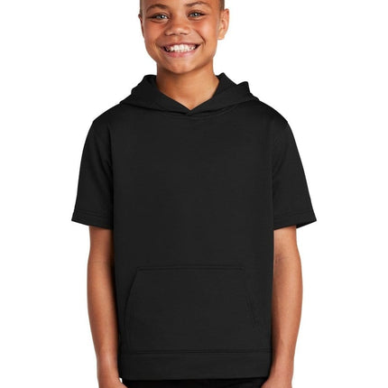 Sport-Tek YST251: Youth Sport-Wick Fleece Short Sleeve Hooded Pullover