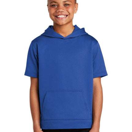 Sport-Tek YST251: Youth Sport-Wick Fleece Short Sleeve Hooded Pullover