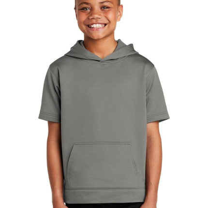 Sport-Tek YST251: Youth Sport-Wick Fleece Short Sleeve Hooded Pullover