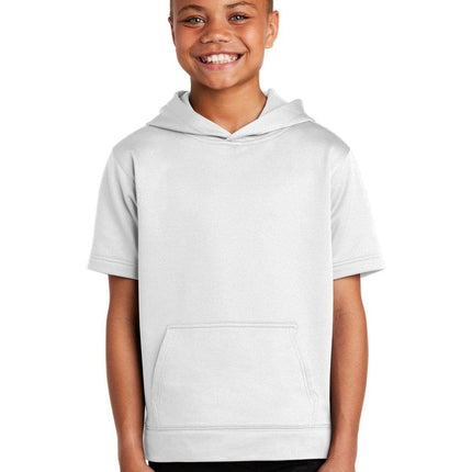 Sport-Tek YST251: Youth Sport-Wick Fleece Short Sleeve Hooded Pullover