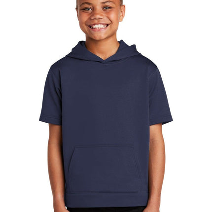 Sport-Tek YST251: Youth Sport-Wick Fleece Short Sleeve Hooded Pullover