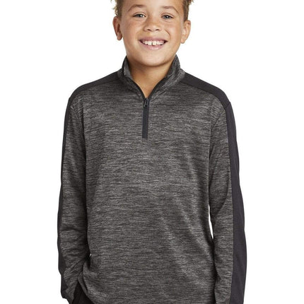 Sport-Tek YST397: Youth PosiCharge Electric Heather Colorblock 1/4-Zip Pullover