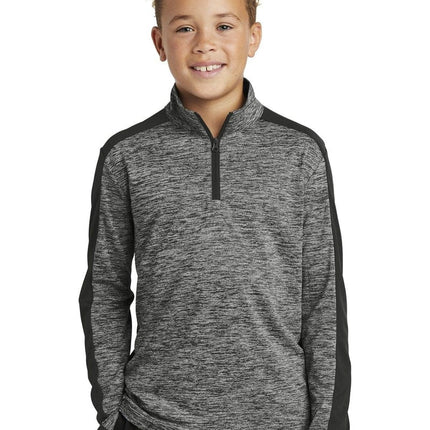 Sport-Tek YST397: Youth PosiCharge Electric Heather Colorblock 1/4-Zip Pullover
