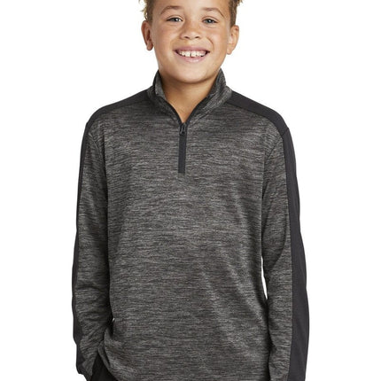 Sport-Tek YST397: Youth PosiCharge Electric Heather Colorblock 1/4-Zip Pullover