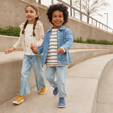 Little Kids' KNX Leather Sneaker  |  Coronet Blue/Vapor