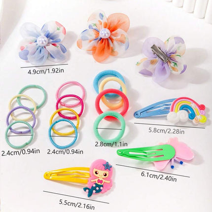 267pcs Kids Girls Multicolor Hair Scrunchies, Bow Hair Clips, Rabbit Ears Headbands, Hair Ties, Cute Hair Accessories Set