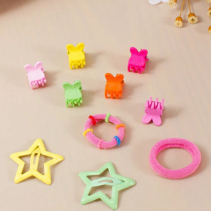 267pcs Kids Girls Multicolor Hair Scrunchies, Bow Hair Clips, Rabbit Ears Headbands, Hair Ties, Cute Hair Accessories Set