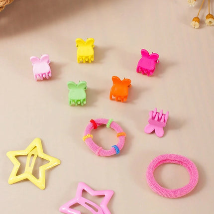 267pcs Kids Girls Multicolor Hair Scrunchies, Bow Hair Clips, Rabbit Ears Headbands, Hair Ties, Cute Hair Accessories Set
