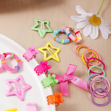 267pcs Kids Girls Multicolor Hair Scrunchies, Bow Hair Clips, Rabbit Ears Headbands, Hair Ties, Cute Hair Accessories Set
