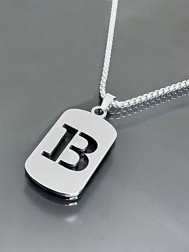 1pc A-Z 26 Letter Pendant Necklace, Titanium Steel Chain, Unisex Student Couple Accessories, Minimalist & Versatile Design,
