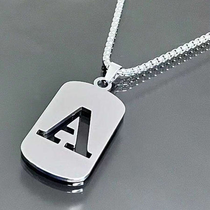 1pc A-Z 26 Letter Pendant Necklace, Titanium Steel Chain, Unisex Student Couple Accessories, Minimalist & Versatile Design,