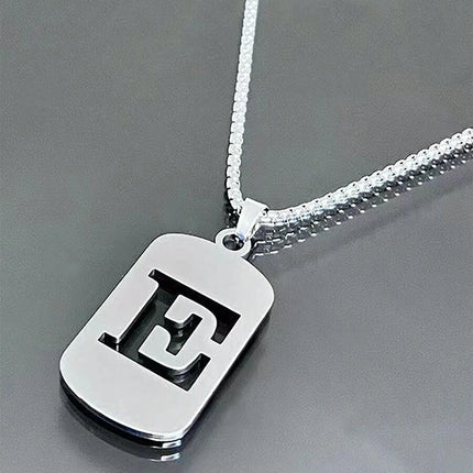 1pc A-Z 26 Letter Pendant Necklace, Titanium Steel Chain, Unisex Student Couple Accessories, Minimalist & Versatile Design,