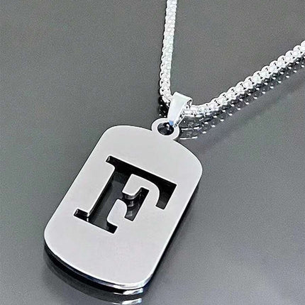 1pc A-Z 26 Letter Pendant Necklace, Titanium Steel Chain, Unisex Student Couple Accessories, Minimalist & Versatile Design,