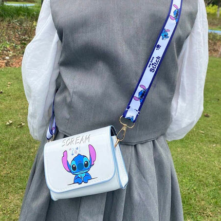 1pc Disney Stitch Cartoon Fashion Kids One Shoulder Crossbody Snack Bag, Cute & Stylish For Girls