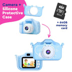 LightBlue / Camera + Silicone Cat Case
