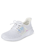 Girls Holographic Running Sneakers - whiteGirls Holographic Running Sneakers - white