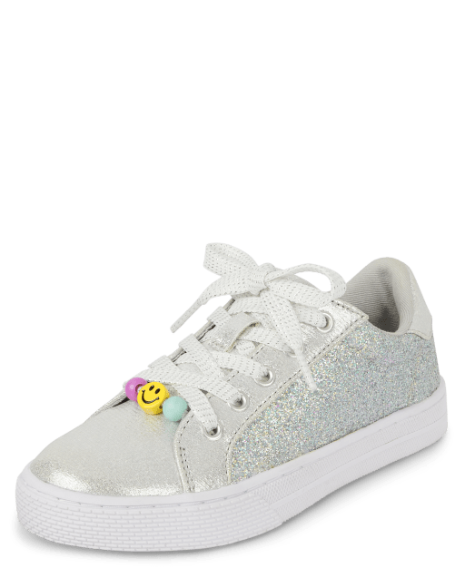 Girls Beaded Glitter Low Top Sneakers - metallicGirls Beaded Glitter Low Top Sneakers - metallic