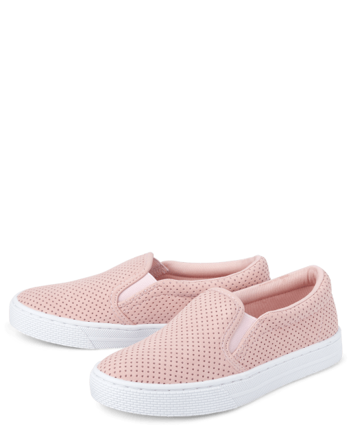 Girls Perforated Slip On Sneakers - pinkGirls Perforated Slip On Sneakers - pink