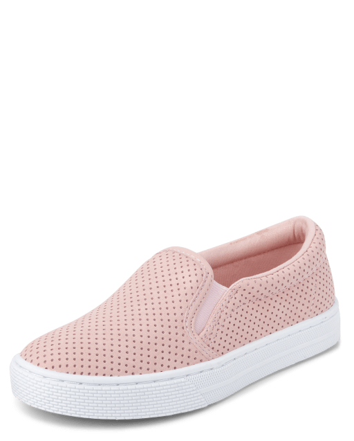 Girls Perforated Slip On Sneakers - pinkGirls Perforated Slip On Sneakers - pink