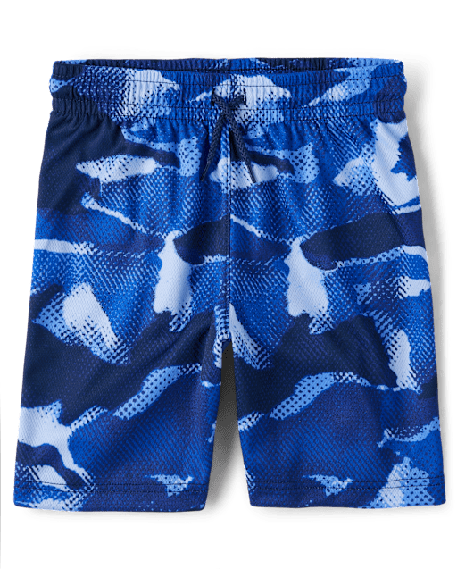 Boys Print Mesh Basketball Shorts - blueBoys Print Mesh Basketball Shorts - blue