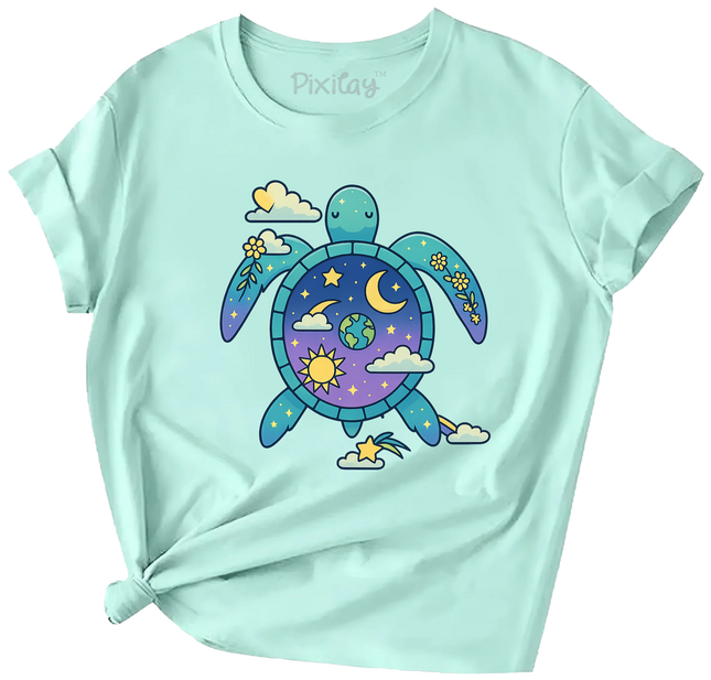 Celestial Turtle Nature Kids T-Shirt – Eco-Inspired Graphic Tee for Girls & Boys | Youth Sizes