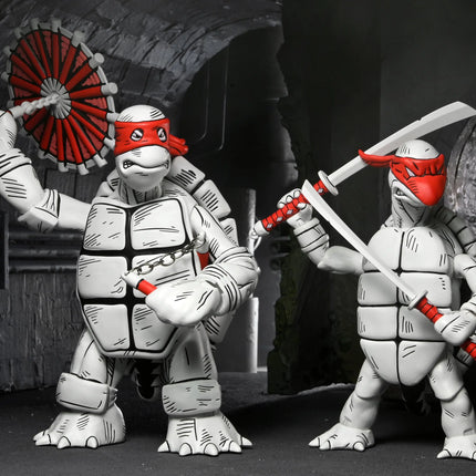 NECA Teenage Mutant Ninja Turtles Black & White First Turtles 2-Pack (Mirage Comics) Kids in Boots