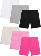 6 Pack Girls Bike Shorts Under Dress Dance Cartwheel Shorts for Toddler Kids Summer Clothes Multicolor