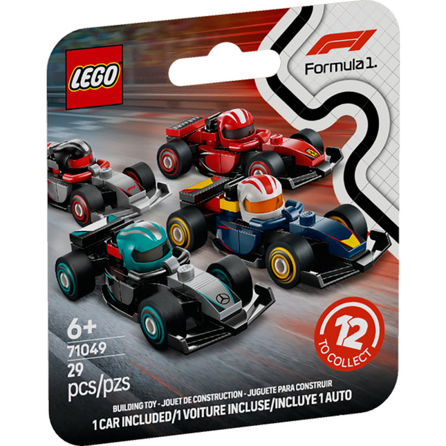 LEGO F1 Collectible Race Cars - Limited Edition Model Car Building Kit - Mystery Box for Fans of Formula 1 and Kids, Boys, and Girls, Ages 6+ - Collectible Gift Idea - 71049