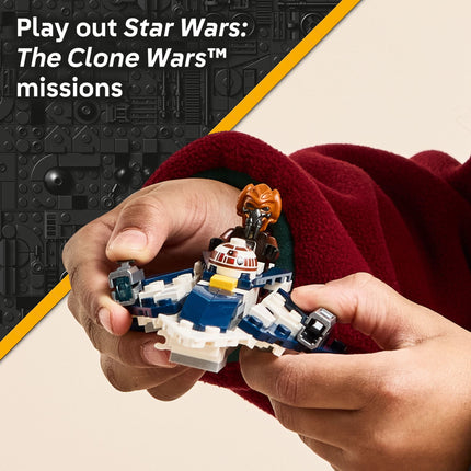 LEGO Star Wars Plo Koon’s Jedi Starfighter Microfighter Kids Toy - Building Toy for Pretend Play - Clone Wars Playset and Room Decor for Boys and Girls, Ages 6+ - Birthday Gift Idea - 75400