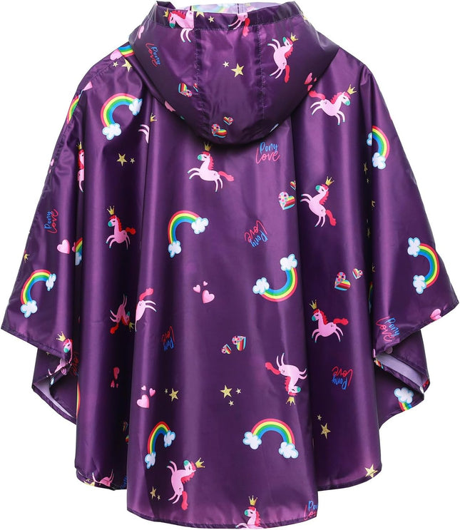 Lightweight Kids Rain Poncho Jacket Waterproof Outwear Rain Coat