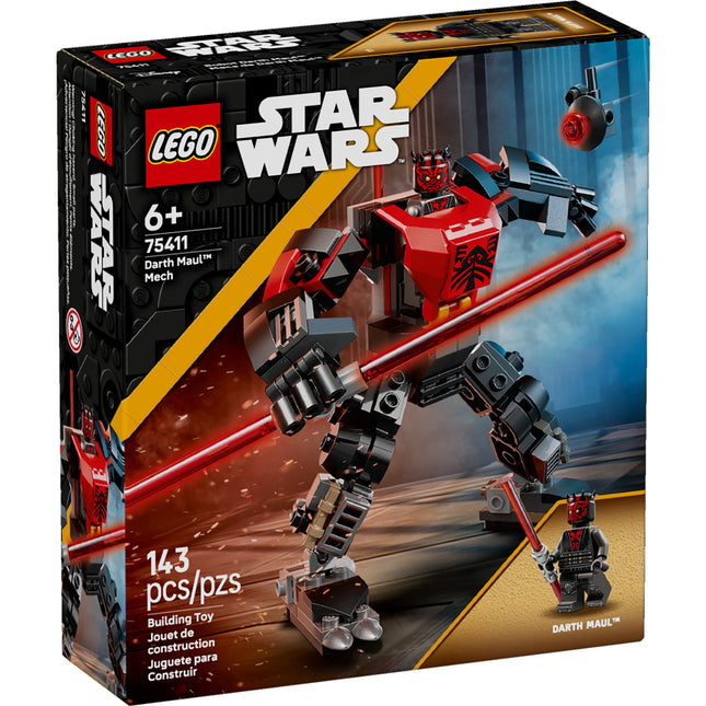 LEGO Star Wars Darth Maul Mech Kids Toy - Building Toy with Pretend Play Lightsaber - Birthday Gift Idea for Boys and Girls, Ages 6+ - Collectible Decor for Fans of The Clone Wars - 75411