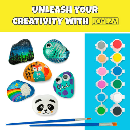 Rock Painting Kit Deluxe, Arts and Crafts for Girls Boys Age 6+, 12 Rocks Tween Gift Art Set, Waterproof Paints, Craft Kits Art Supplies, Kids Crafts Ages 6-8, Kids Activities 6 7 8 9 10